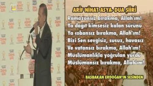 ERDOĞAN'IN SESİNDEN DUA ŞİİRİ