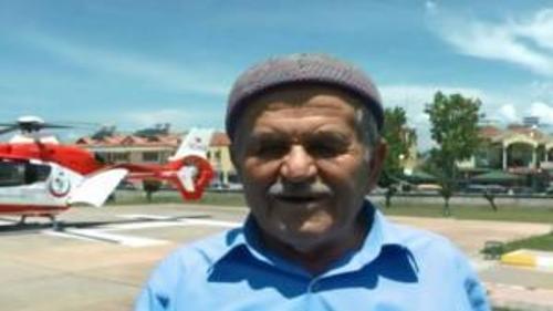 İLK KEZ AMBULANS HELİKOPTER GÖREN YAŞLI ADAM