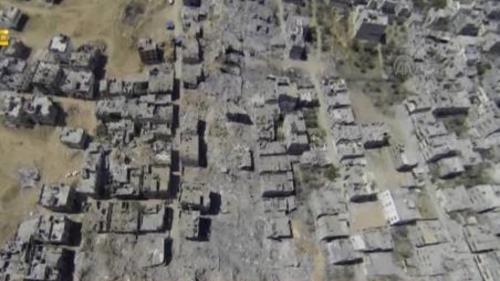 İSRAİL VAHŞETİ HAVADAN GÖRÜNTÜLENDİ