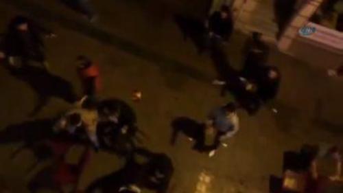 DEV MAÇ ÖNCESİ TARAFTARLAR BİRBİRİNE GİRDİ