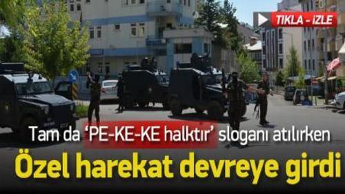 PKK LEHİNE ATILAN SLOGANLAR BÖYLE SUSTURULDU